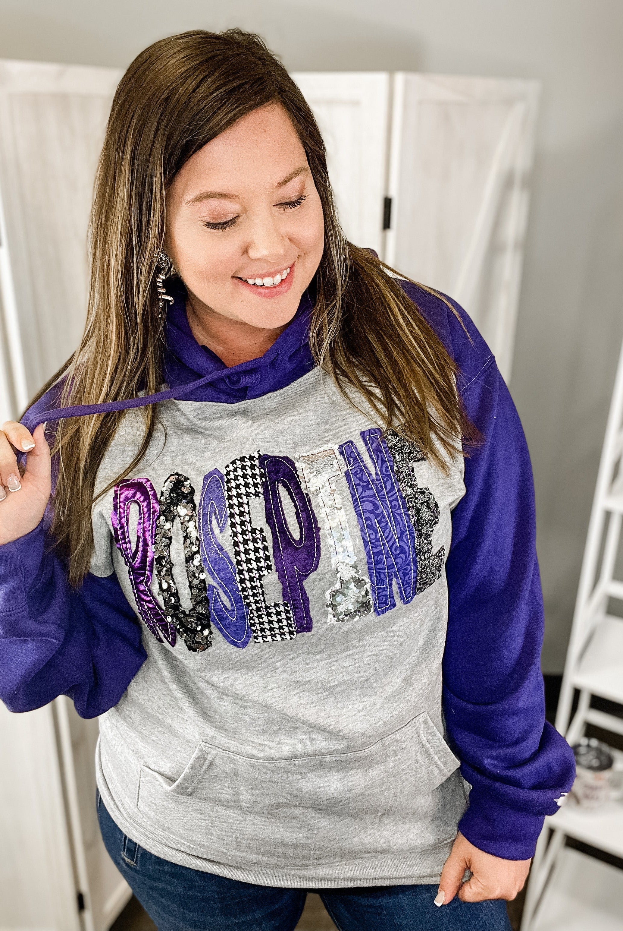 Rosepine Sequin Hoodie-Sweaters-Dear Me Southern Boutique, located in DeRidder, Louisiana