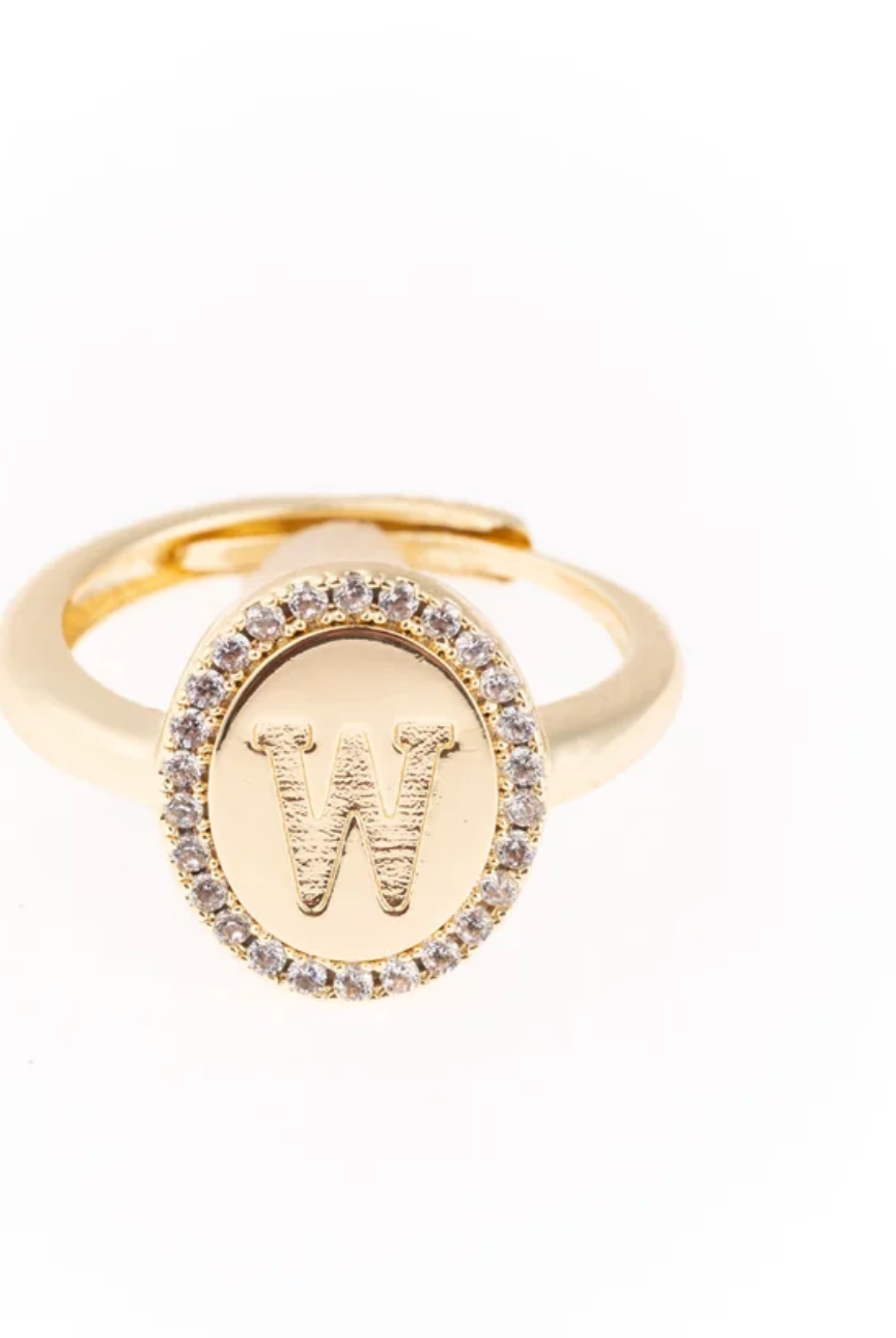 Samantha Initial Ring-Jewelry - Rings-Dear Me Southern Boutique, located in DeRidder, Louisiana