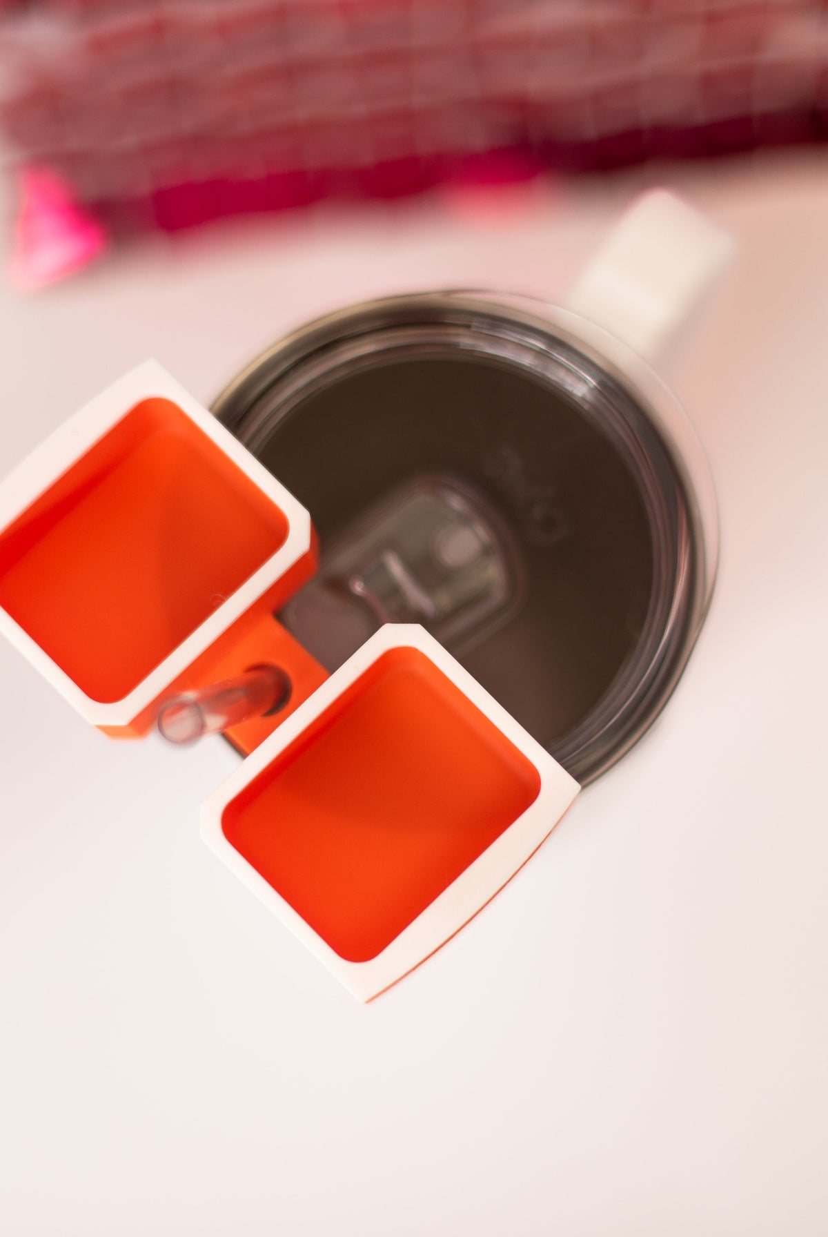 Sauce Cup Holder-Orange/White-Drinkwear-Dear Me Southern Boutique, located in DeRidder, Louisiana