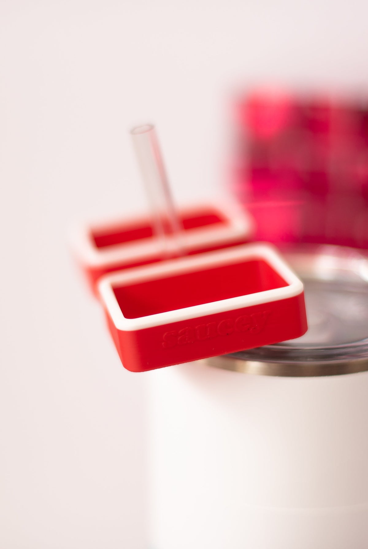 Sauce Cup Holder-Red/White-Drinkwear-Dear Me Southern Boutique, located in DeRidder, Louisiana