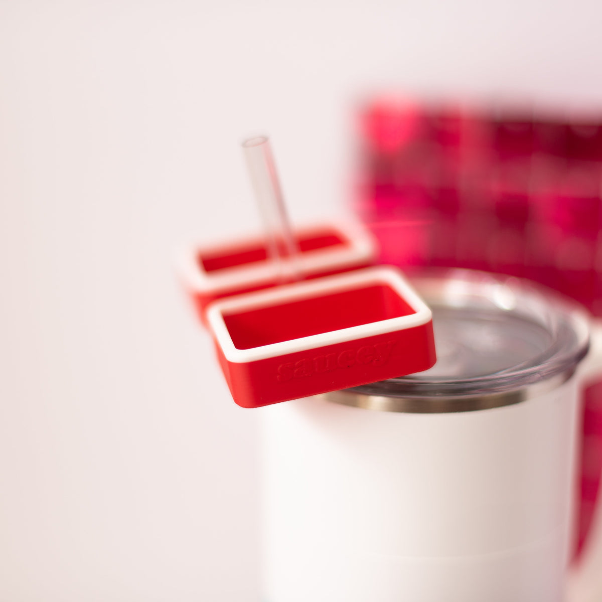 Sauce Cup Holder-Red/White-Drinkwear-Dear Me Southern Boutique, located in DeRidder, Louisiana