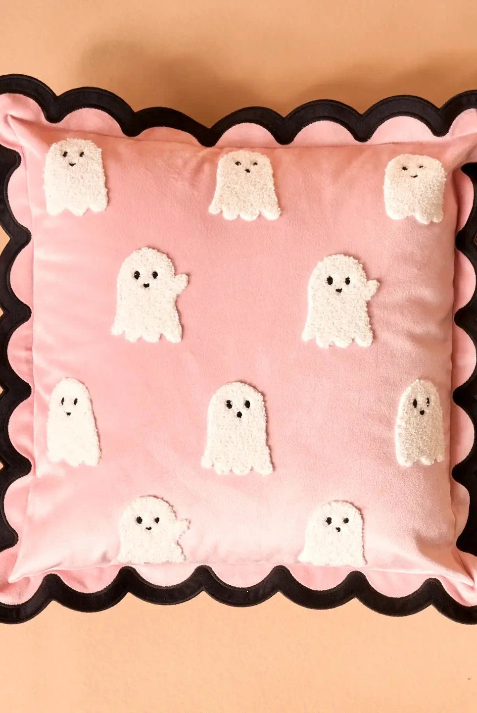 Scalloped Square Throw Pillow-Boo Crew-Home Decor-Dear Me Southern Boutique, located in DeRidder, Louisiana