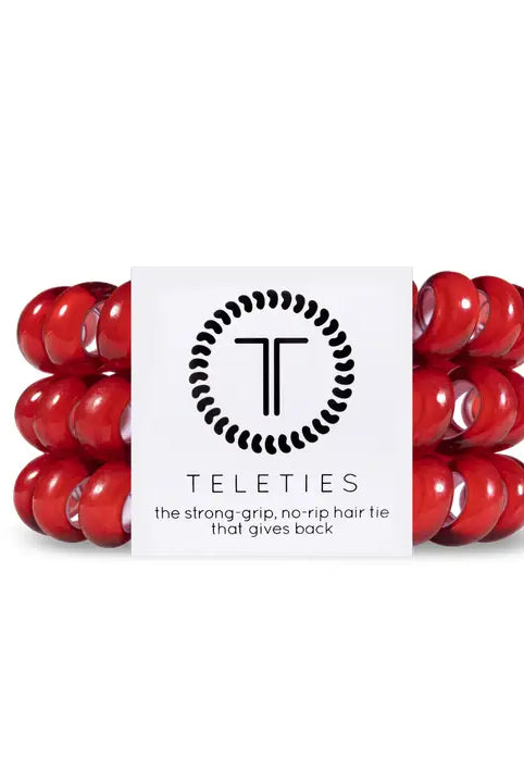 Scarlet Red-Large Teleties-Mixed Hair Ties-Dear Me Southern Boutique, located in DeRidder, Louisiana
