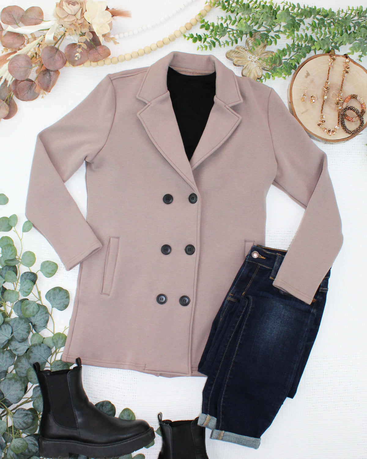 Scarlett Sweater Jacket - Mocha-Jacket-Dear Me Southern Boutique, located in DeRidder, Louisiana
