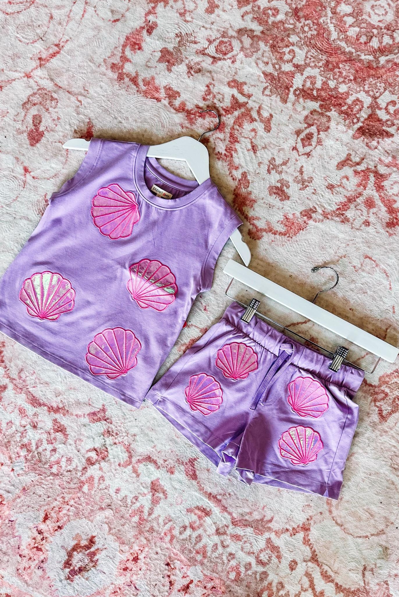 Seashell Sparkle Shorts – Lavender Lagoon-JAG Shorts-Dear Me Southern Boutique, located in DeRidder, Louisiana