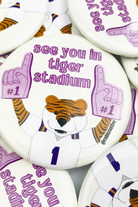 See You In Tiger Stadium Game Day Button-Buttons-Dear Me Southern Boutique, located in DeRidder, Louisiana