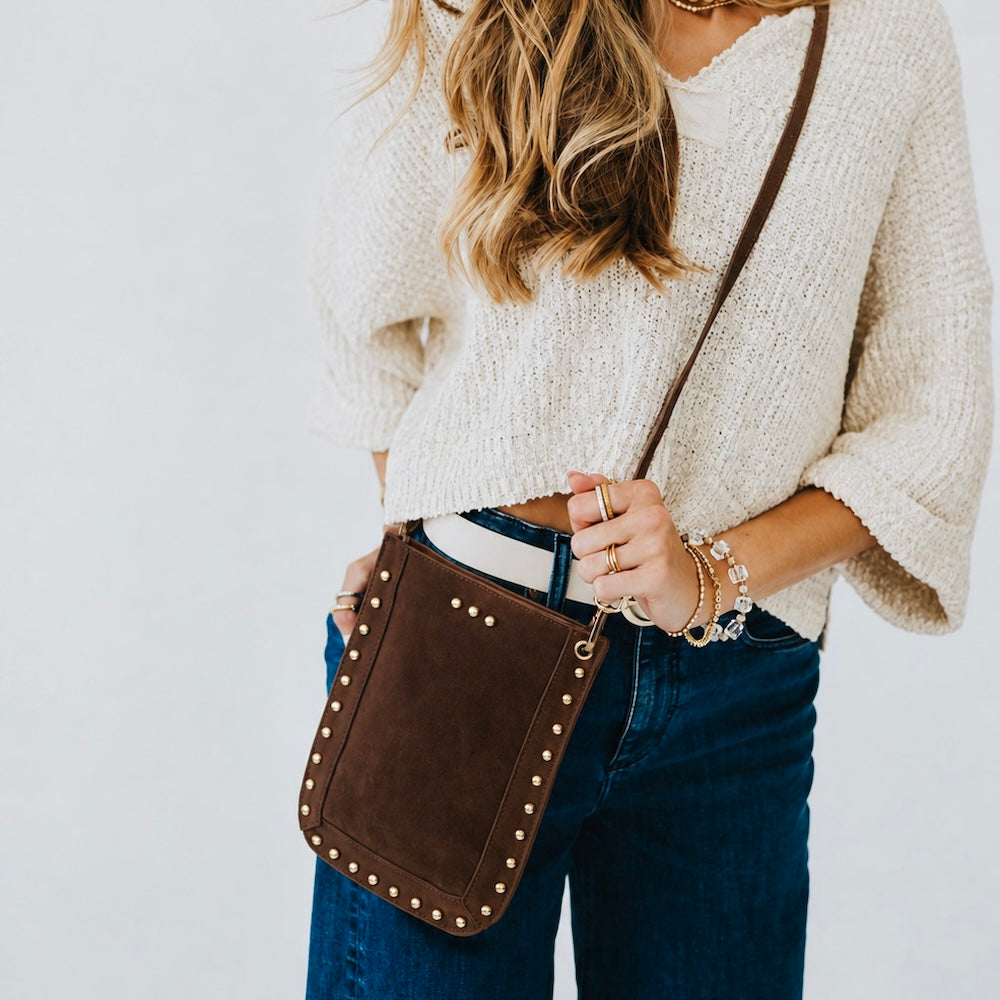 Shelby Suede Phone Bag-Crossbody Bag-Dear Me Southern Boutique, located in DeRidder, Louisiana