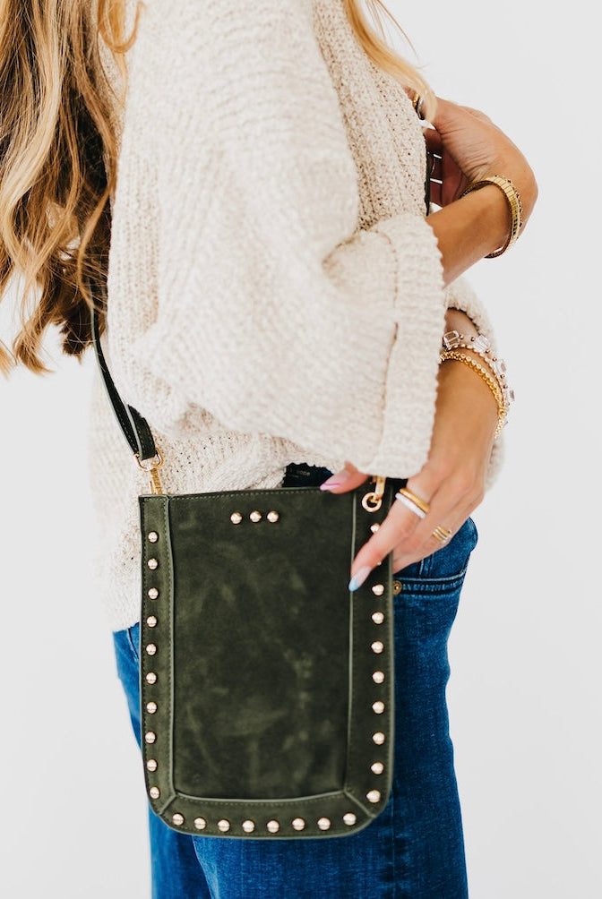 Shelby Suede Phone Bag-Presales-Dear Me Southern Boutique, located in DeRidder, Louisiana