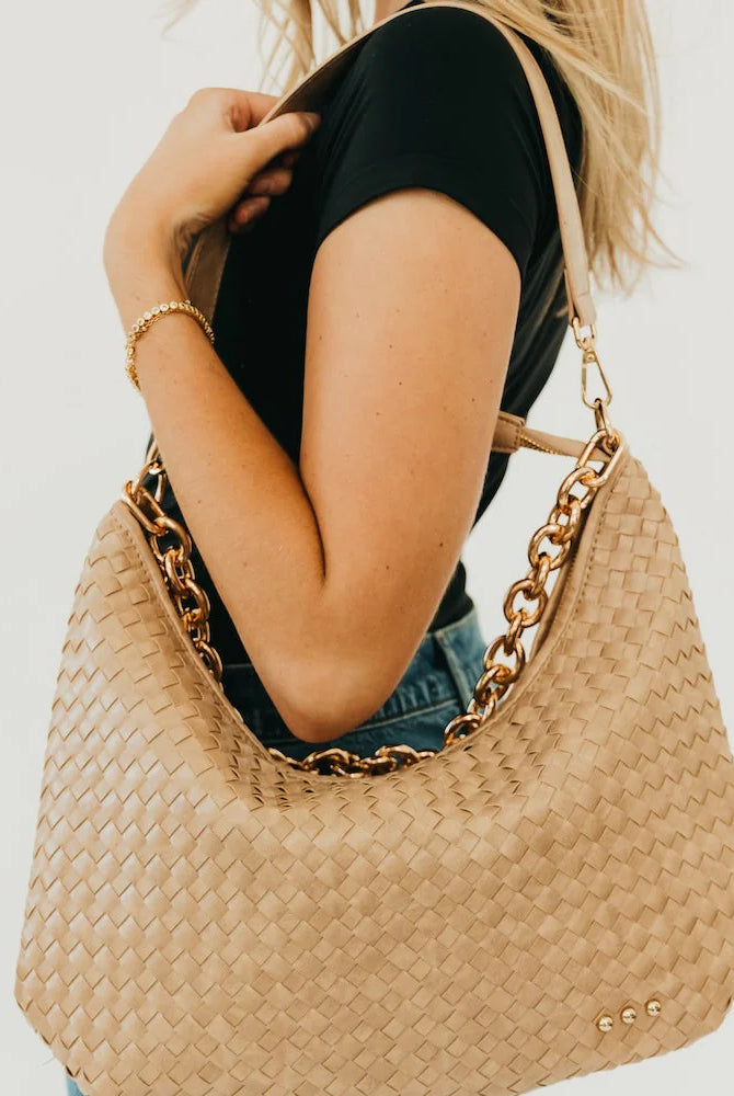 Sienna Slouchy Woven Shoulder Bag-Dear Me Southern Boutique, located in DeRidder, Louisiana