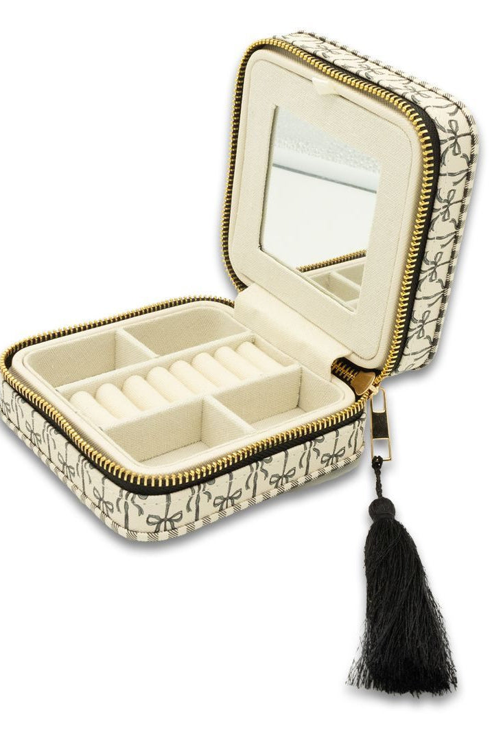 Simply Southern Black Bow Travel Jewelry Case-Travel Case-Dear Me Southern Boutique, located in DeRidder, Louisiana
