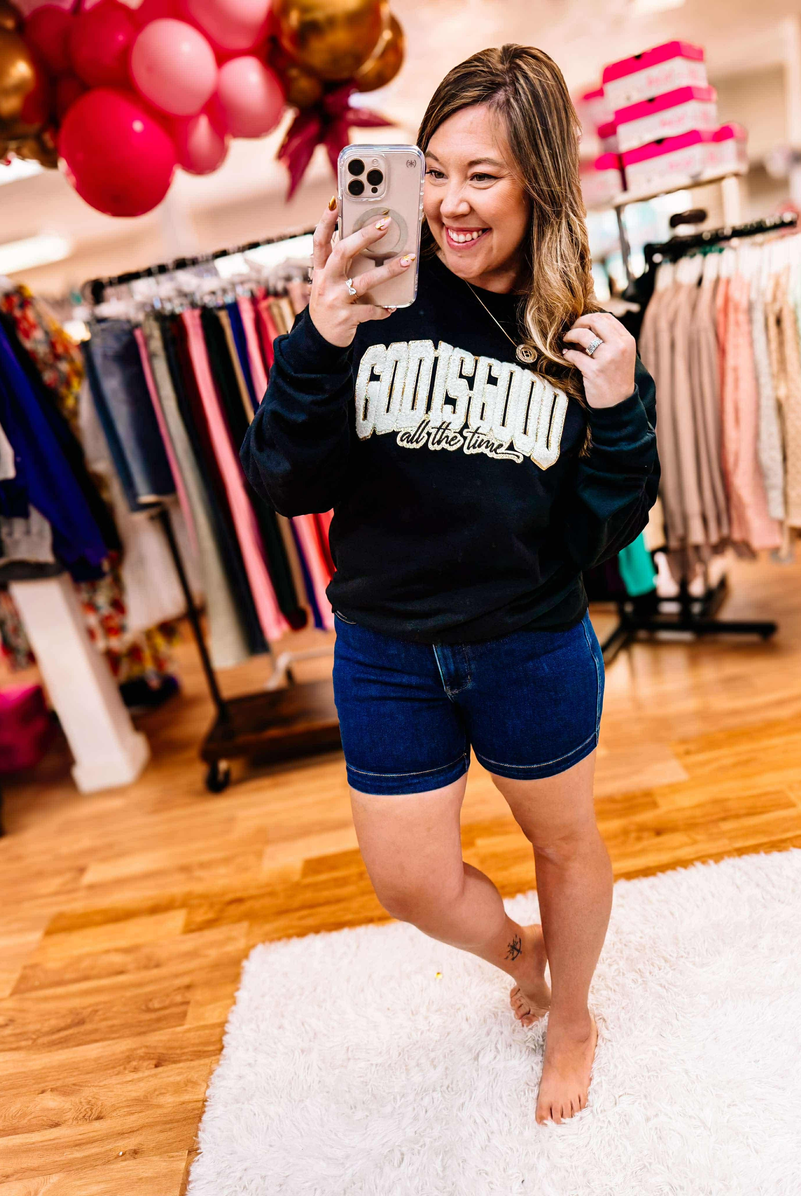 Slay The Day Tummy Control Judy Blue Shorts-Shorts-Dear Me Southern Boutique, located in DeRidder, Louisiana