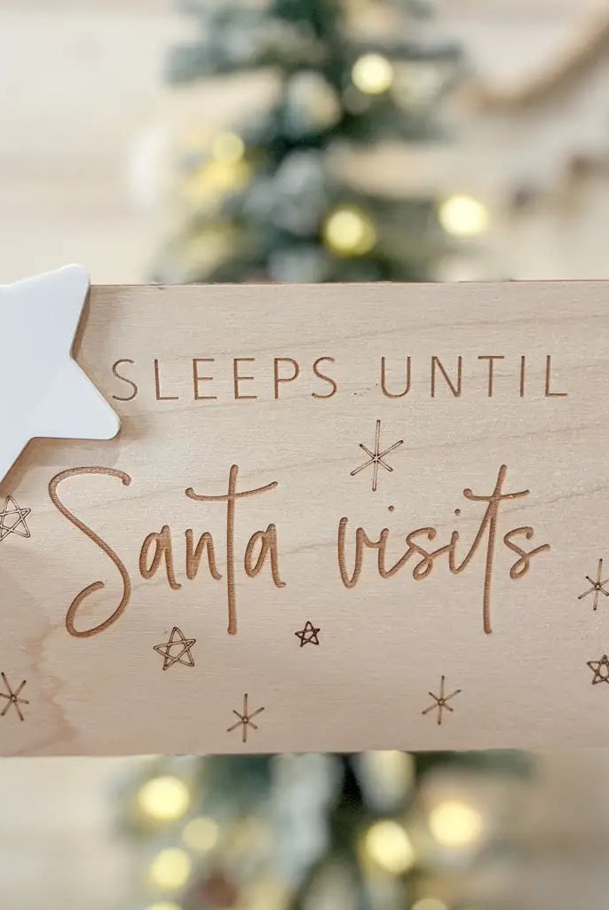Sleeps Until Santa Countdown Sign-Gifts-Dear Me Southern Boutique, located in DeRidder, Louisiana