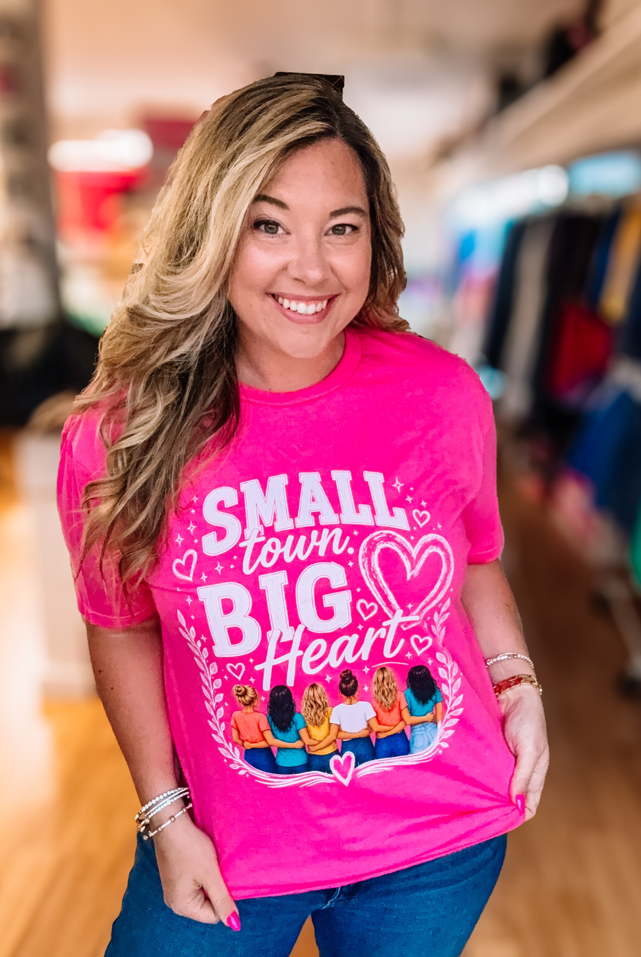 Small Town, Big Heart Tee for Mykah-Graphic Tees-Dear Me Southern Boutique, located in DeRidder, Louisiana