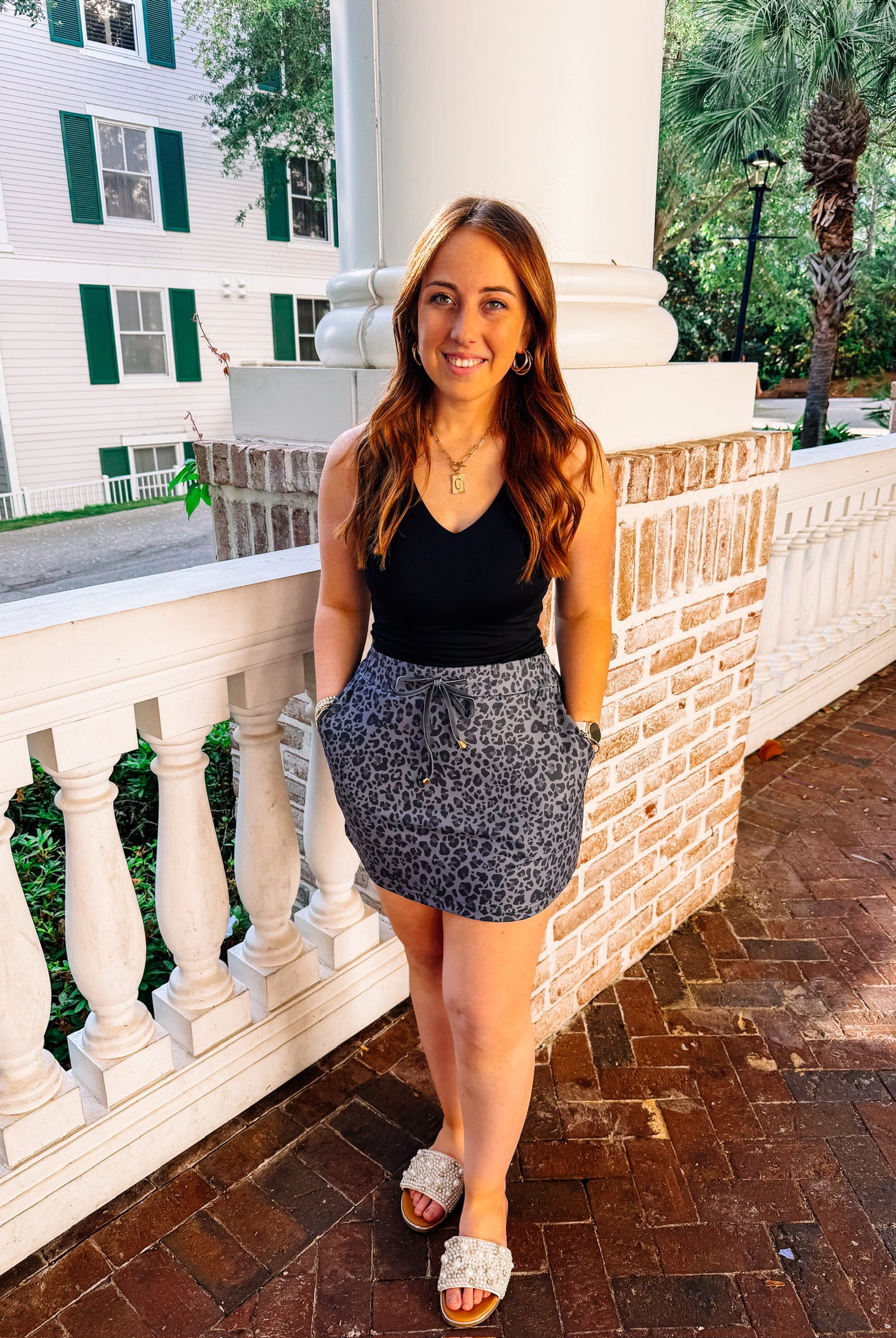 Smokey Leopard Everyday Skort-Skort-Dear Me Southern Boutique, located in DeRidder, Louisiana