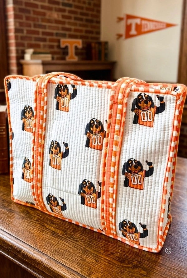 Smokey Mascot Quilted Tote Bag-Tote Bags-Dear Me Southern Boutique, located in DeRidder, Louisiana
