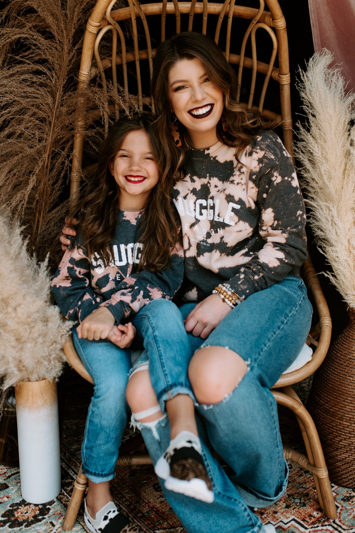Snuggle Season Bleached Sweatshirt-Dear Me Southern Boutique, located in DeRidder, Louisiana