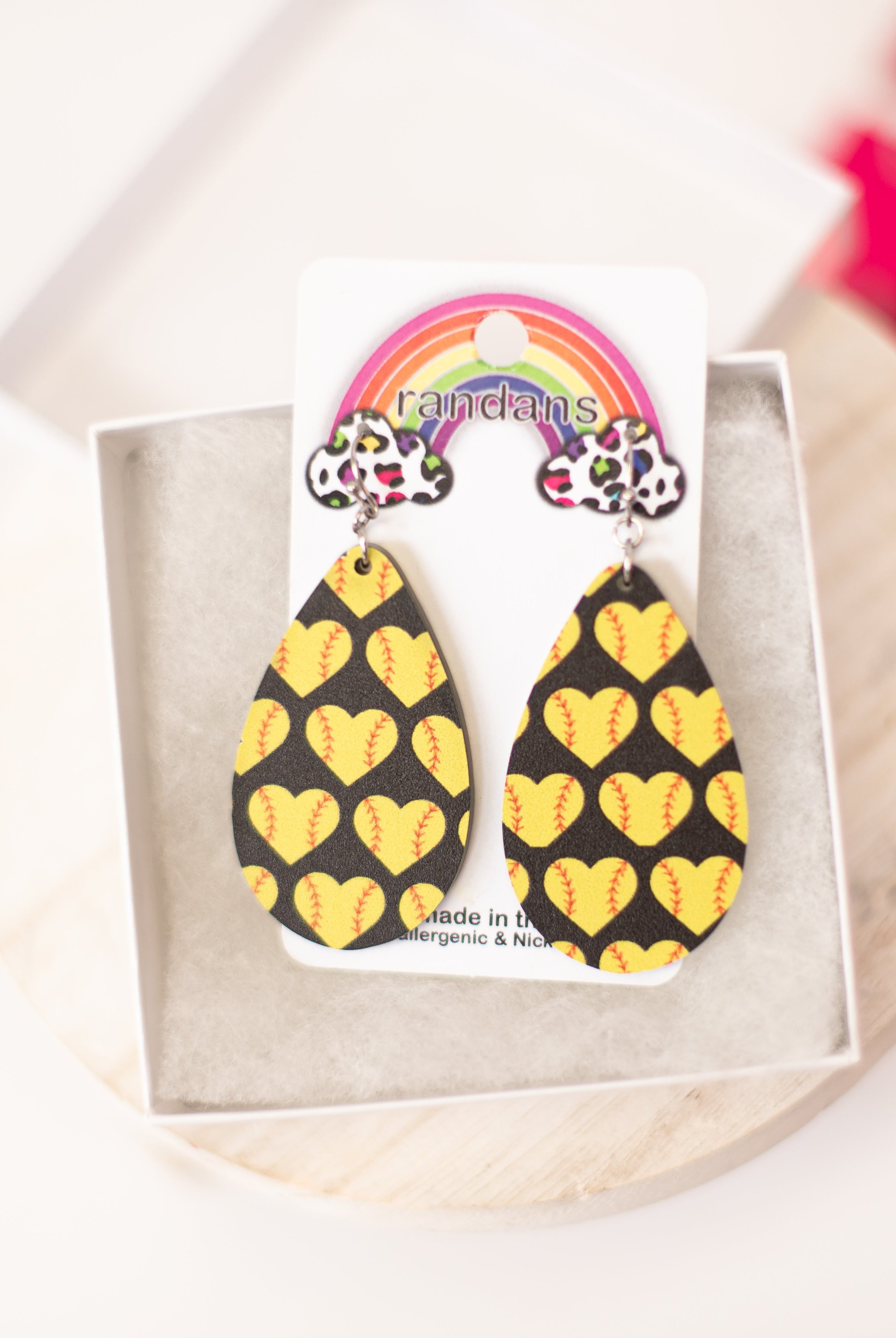 Softball Randans Dangles-Earrings-Dear Me Southern Boutique, located in DeRidder, Louisiana