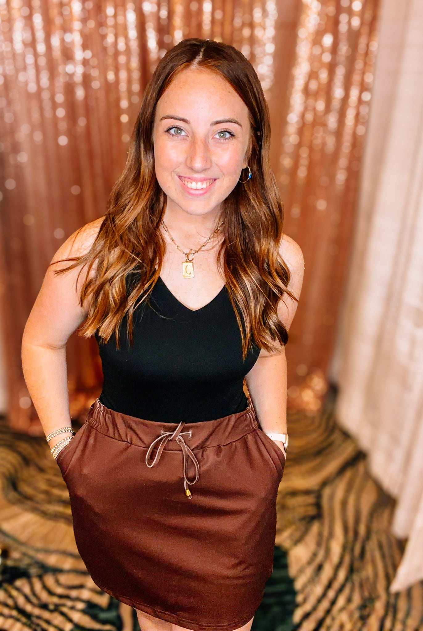 Solid Chocolate Everyday Skort-Skort-Dear Me Southern Boutique, located in DeRidder, Louisiana
