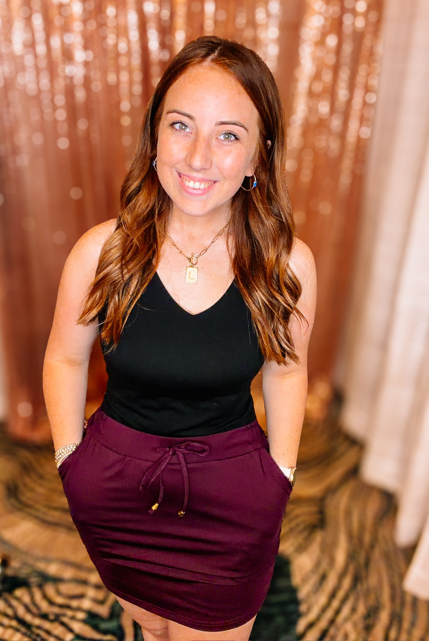 Solid Mulberry Everyday Skort-Skort-Dear Me Southern Boutique, located in DeRidder, Louisiana