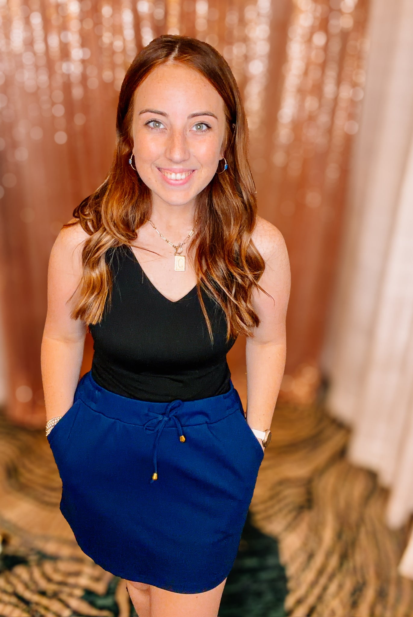 Solid Navy Everyday Skort-Skorts-Dear Me Southern Boutique, located in DeRidder, Louisiana