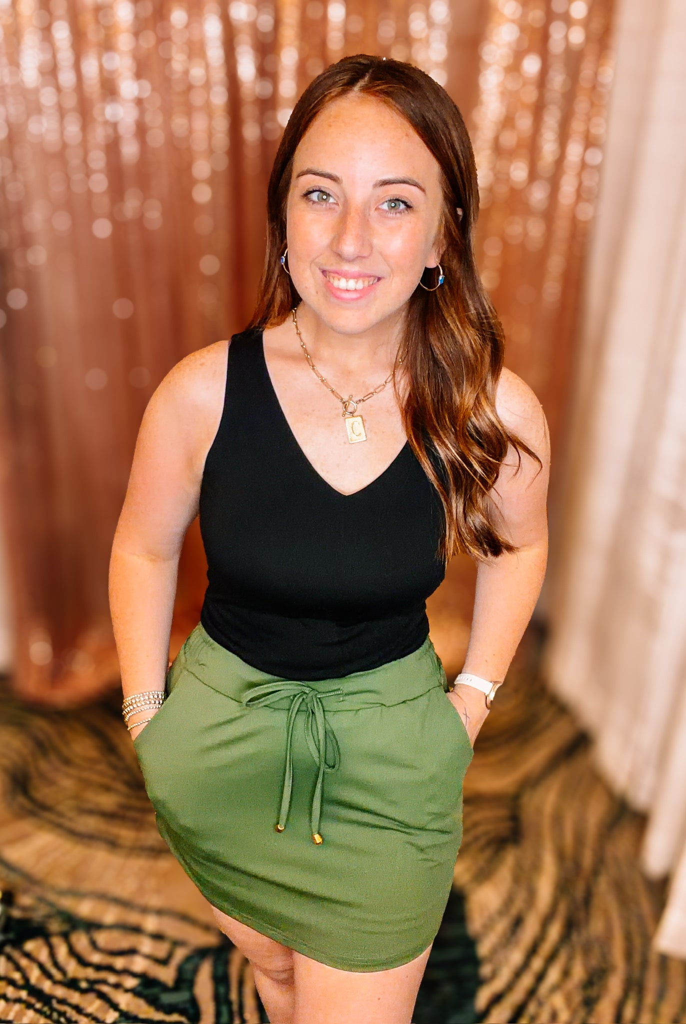 Solid Olive Everyday Skort-Skorts-Dear Me Southern Boutique, located in DeRidder, Louisiana