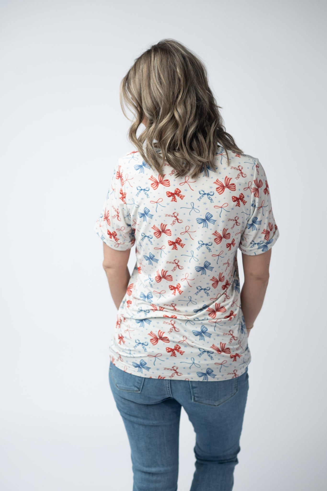 Sophie Tee - American Bows-Shirts-Dear Me Southern Boutique, located in DeRidder, Louisiana