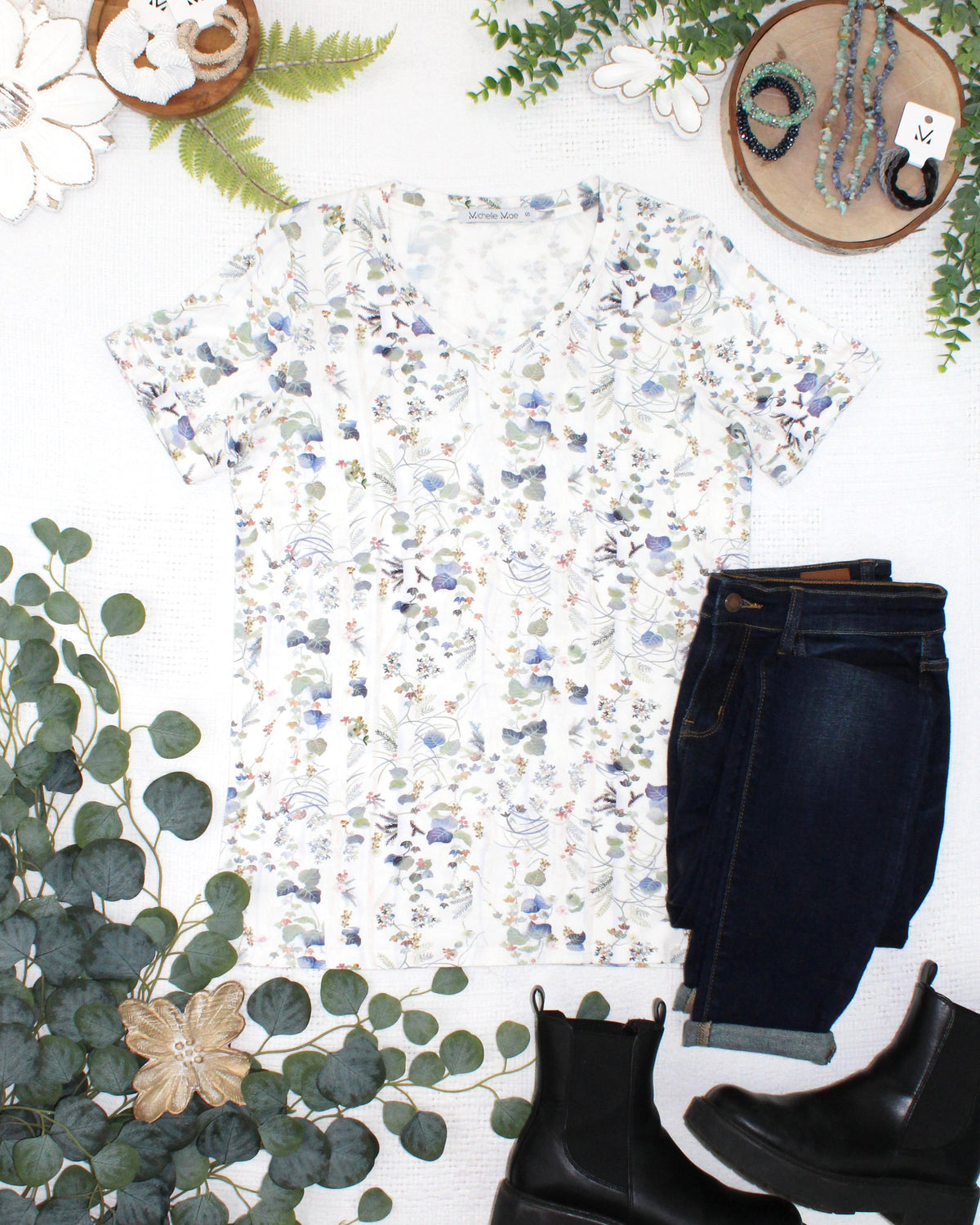 Sophie Top - Olive Meadow-Shirts-Dear Me Southern Boutique, located in DeRidder, Louisiana
