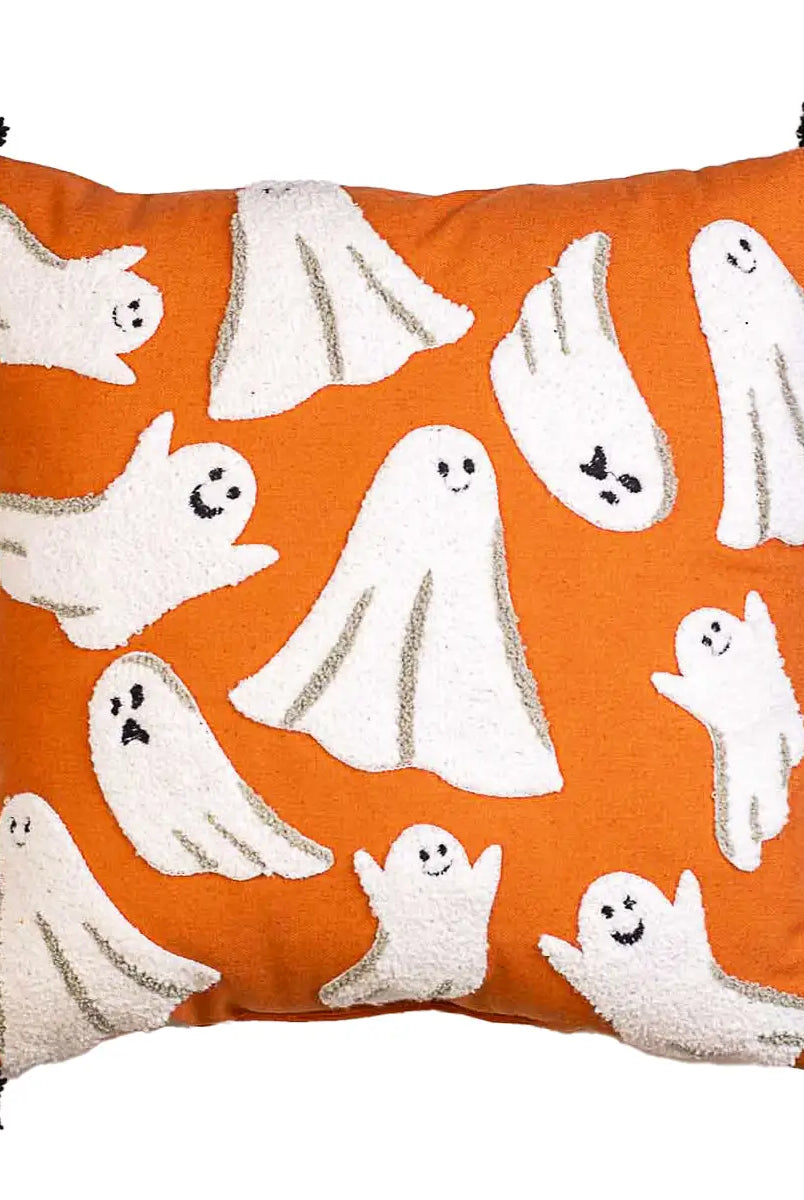 Spooky Ghost Embroidered Pillow-Dear Me Southern Boutique, located in DeRidder, Louisiana