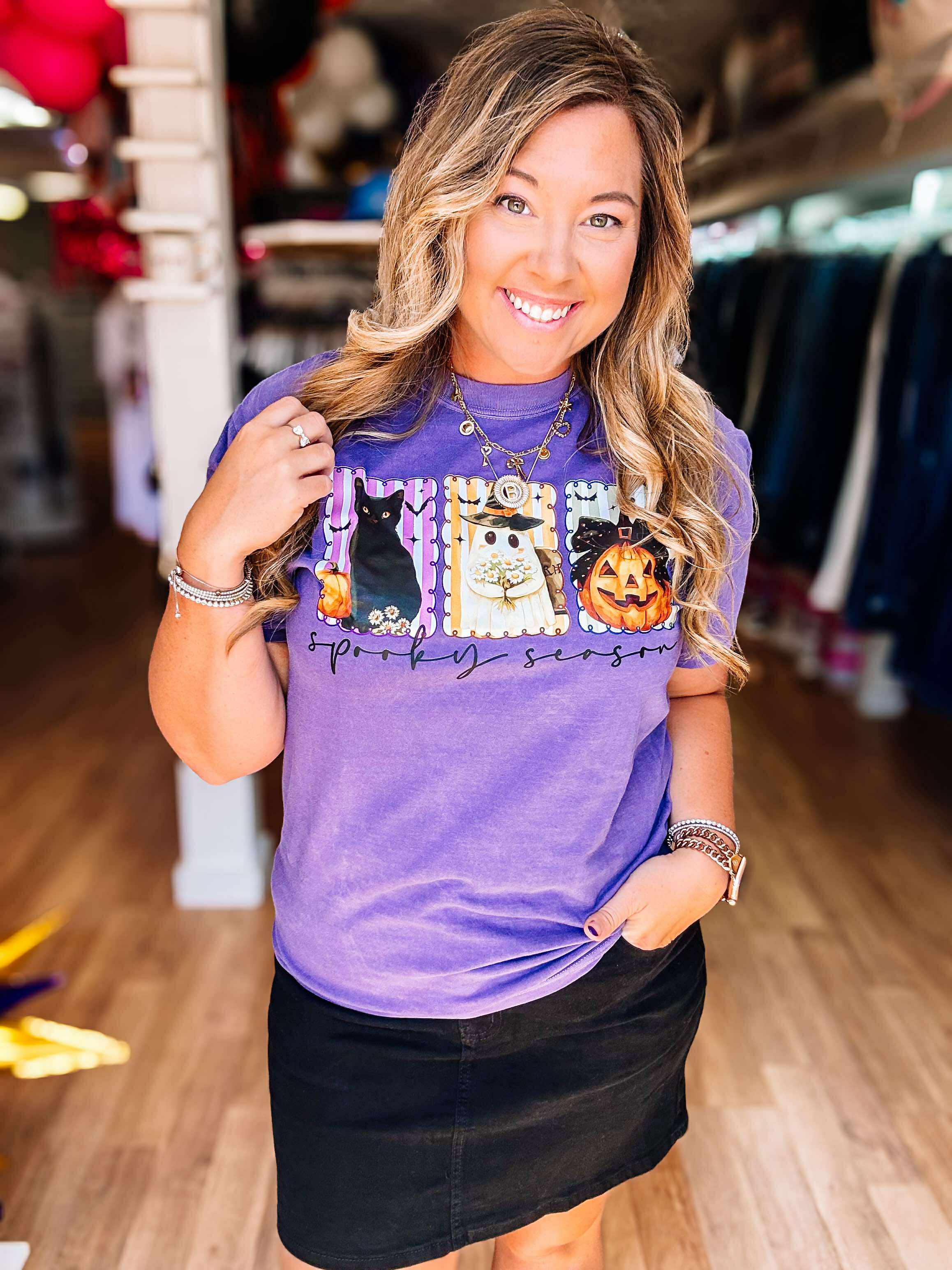 Spooky Season Portrait Tee-Graphic Tops-Dear Me Southern Boutique, located in DeRidder, Louisiana
