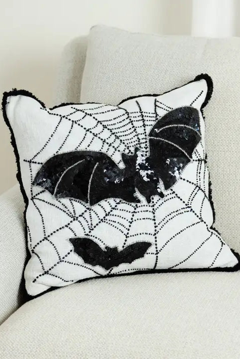 Spooky Sparkle Bat Pillow-Home Decor-Dear Me Southern Boutique, located in DeRidder, Louisiana