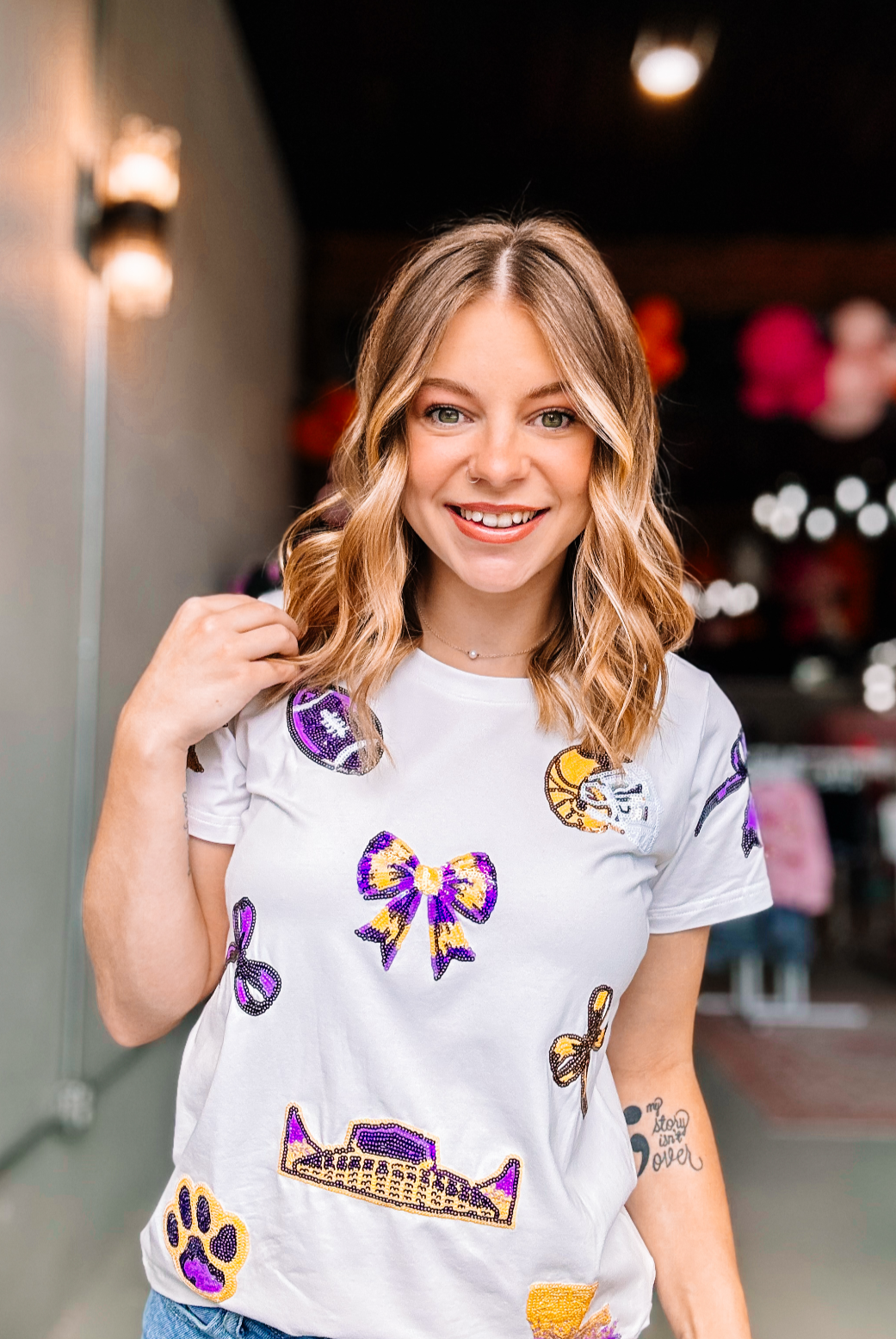 Stadium Sparkle Sequin Girls Top-JAG Tops-Dear Me Southern Boutique, located in DeRidder, Louisiana