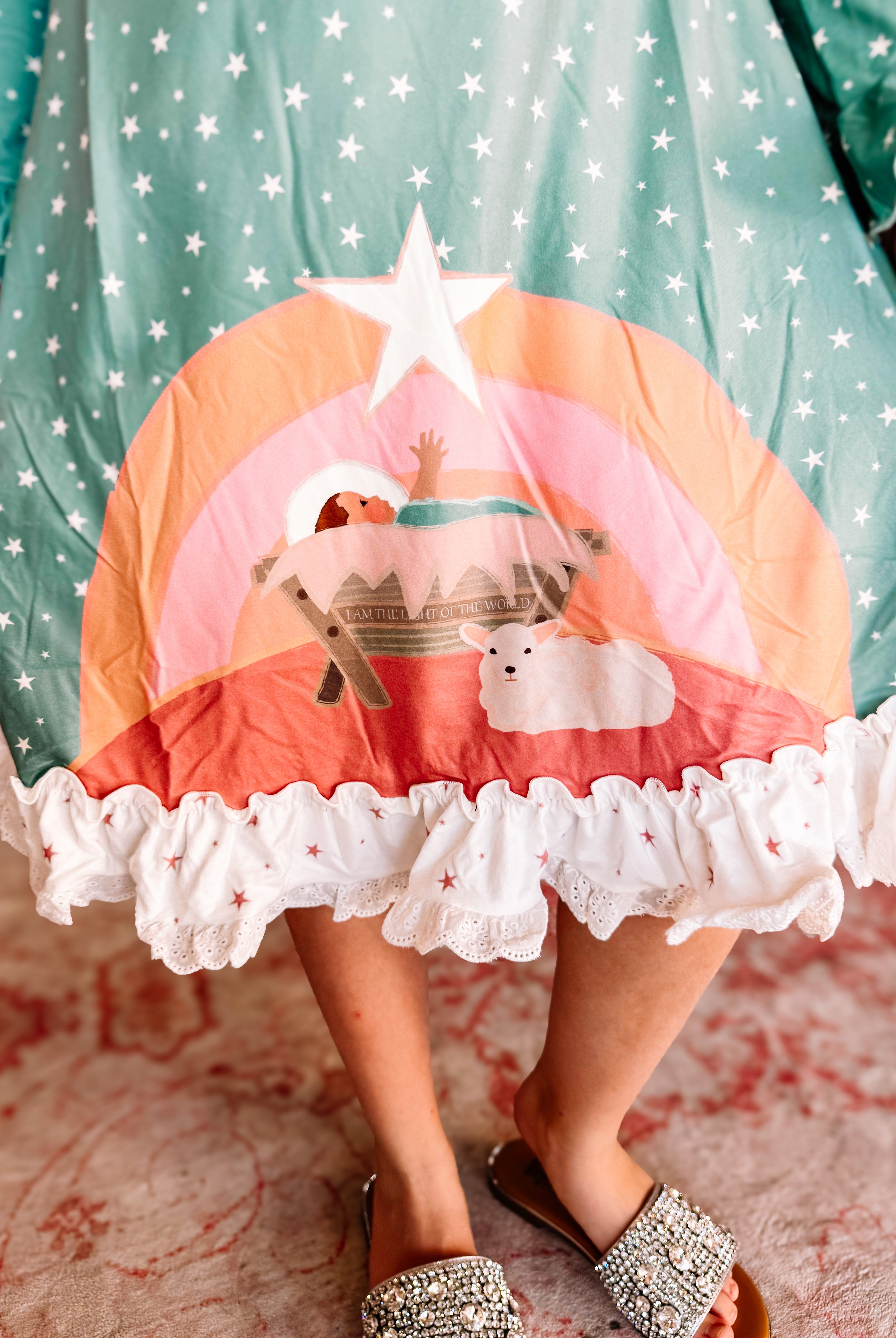 Starry Night Nativity Dress-Dear Me Southern Boutique, located in DeRidder, Louisiana