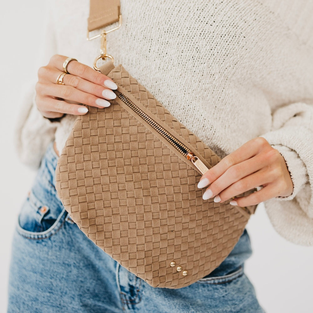 Suede Westlyn Woven Bum Bag-Presales-Dear Me Southern Boutique, located in DeRidder, Louisiana