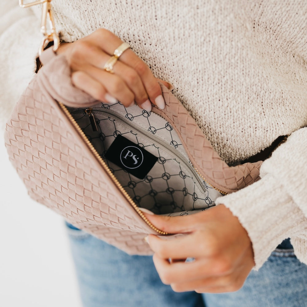 Suede Westlyn Woven Bum Bag-Presales-Dear Me Southern Boutique, located in DeRidder, Louisiana