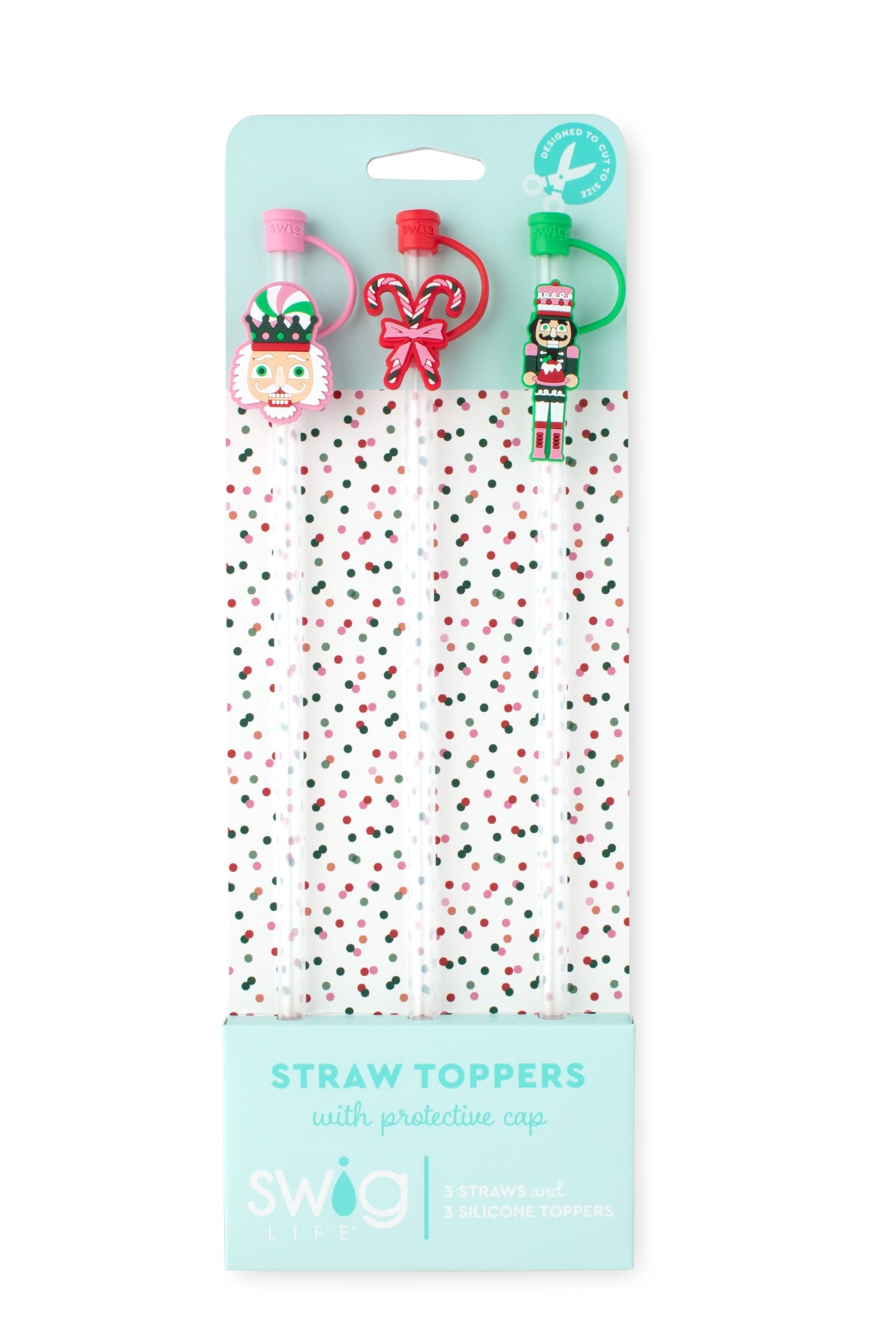 Sugar Plum Soldiers Reusable Straw Topper Set-Straw Toppers-Dear Me Southern Boutique, located in DeRidder, Louisiana