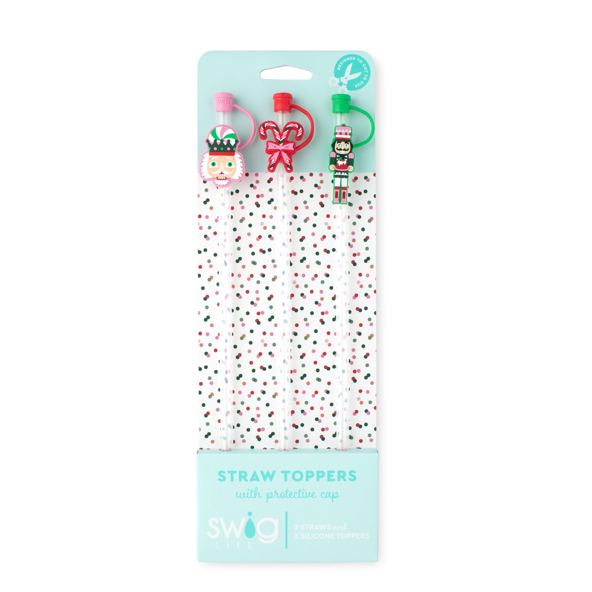 Sugar Plum Soldiers Reusable Straw Topper Set-Straw Toppers-Dear Me Southern Boutique, located in DeRidder, Louisiana