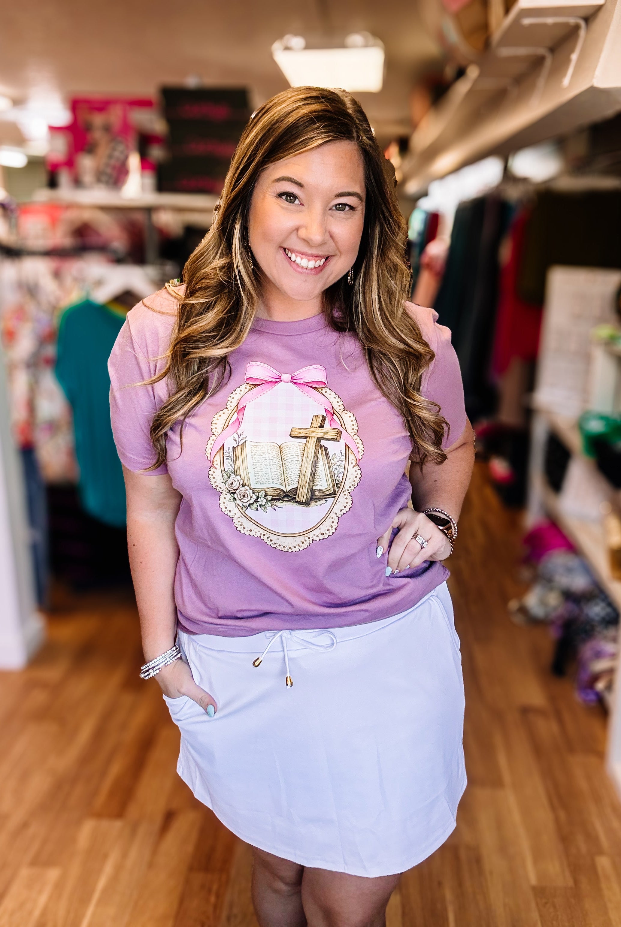 Sunday Morning Vintage Tee-Graphic Tees-Dear Me Southern Boutique, located in DeRidder, Louisiana