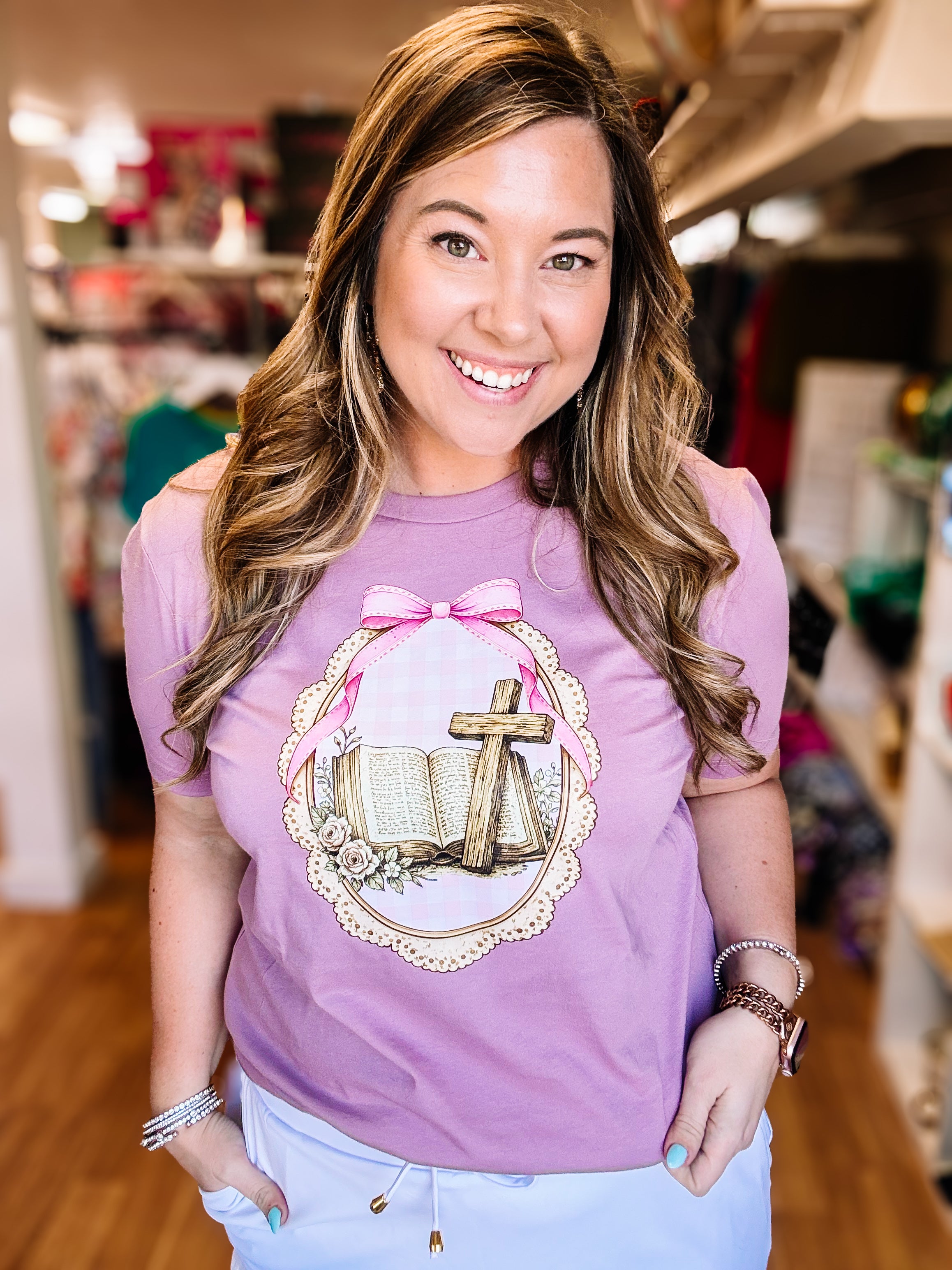 Sunday Morning Vintage Tee-Graphic Tees-Dear Me Southern Boutique, located in DeRidder, Louisiana