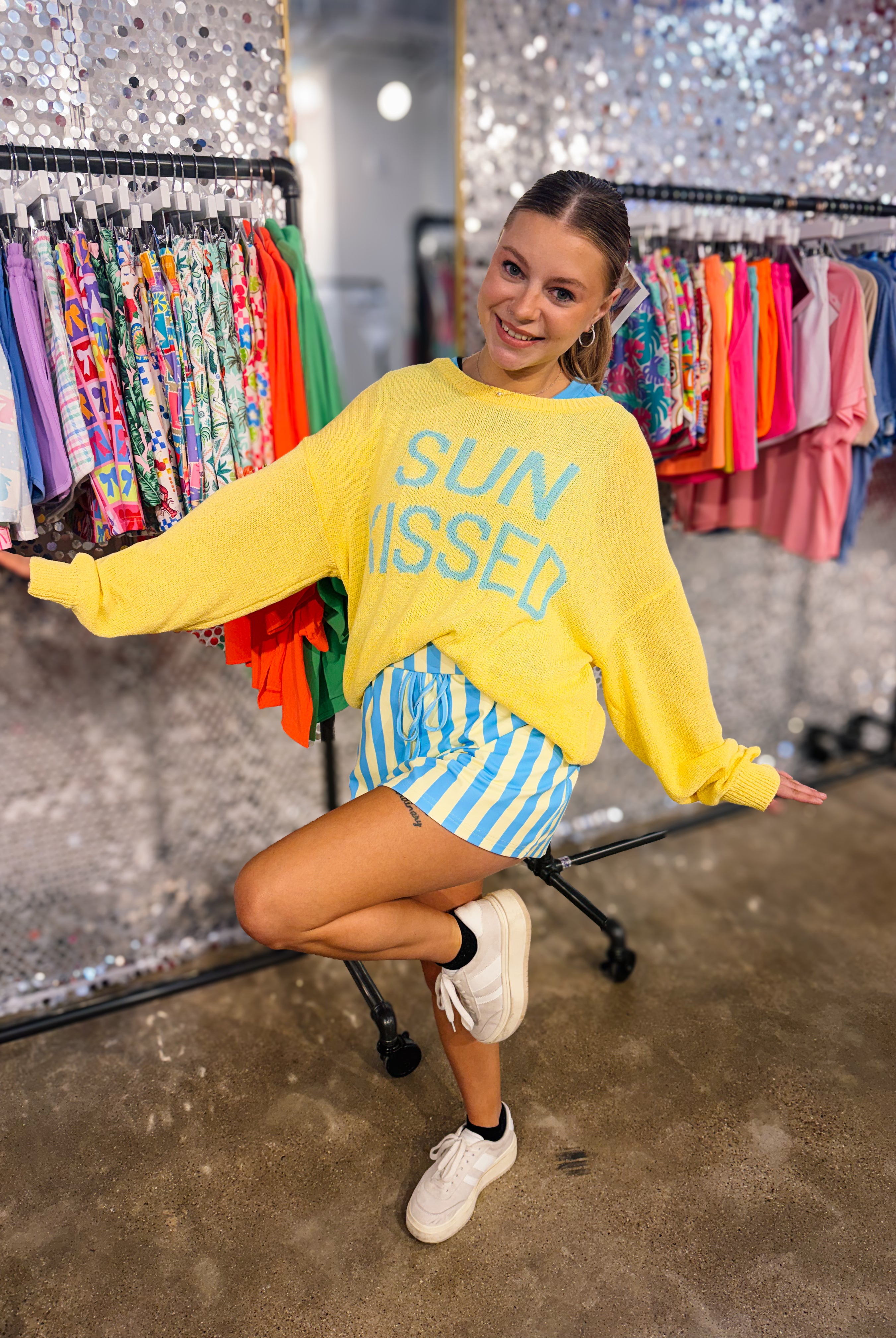 Sunrise Lightweight Sweater-Sun Kissed-Sweater-Dear Me Southern Boutique, located in DeRidder, Louisiana