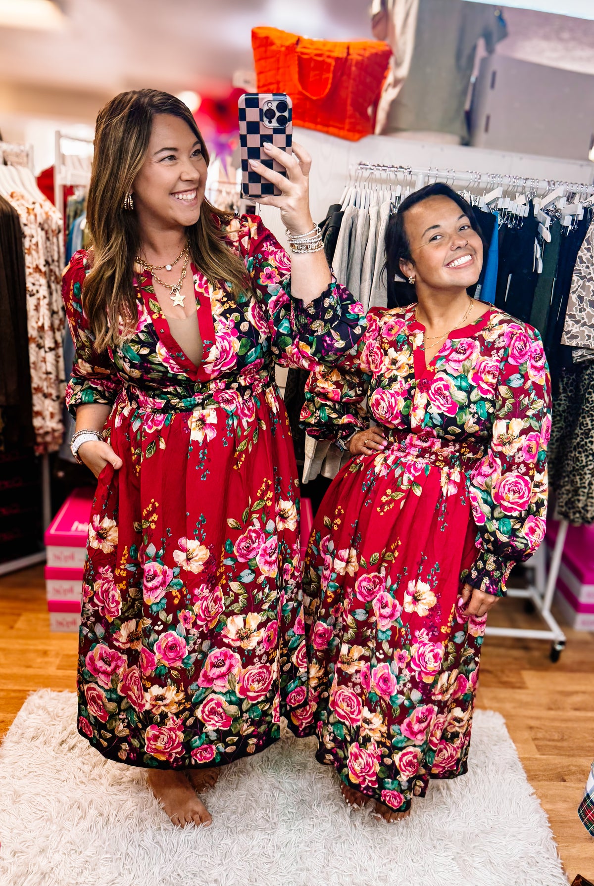 Sunset Garden Floral Midi Dress-Dresses - Midi-Dear Me Southern Boutique, located in DeRidder, Louisiana