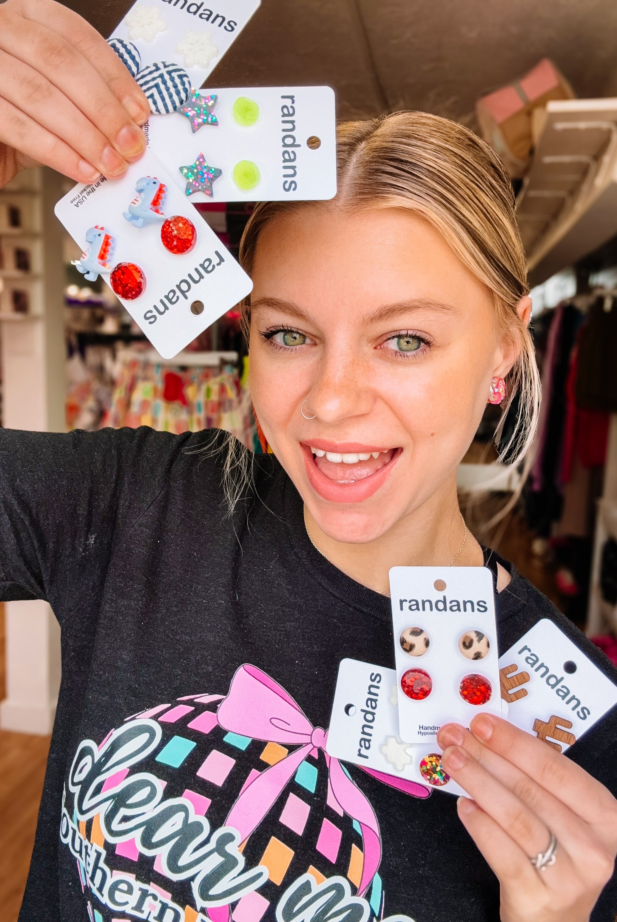 Surprise Randan Studs-Earrings-Dear Me Southern Boutique, located in DeRidder, Louisiana