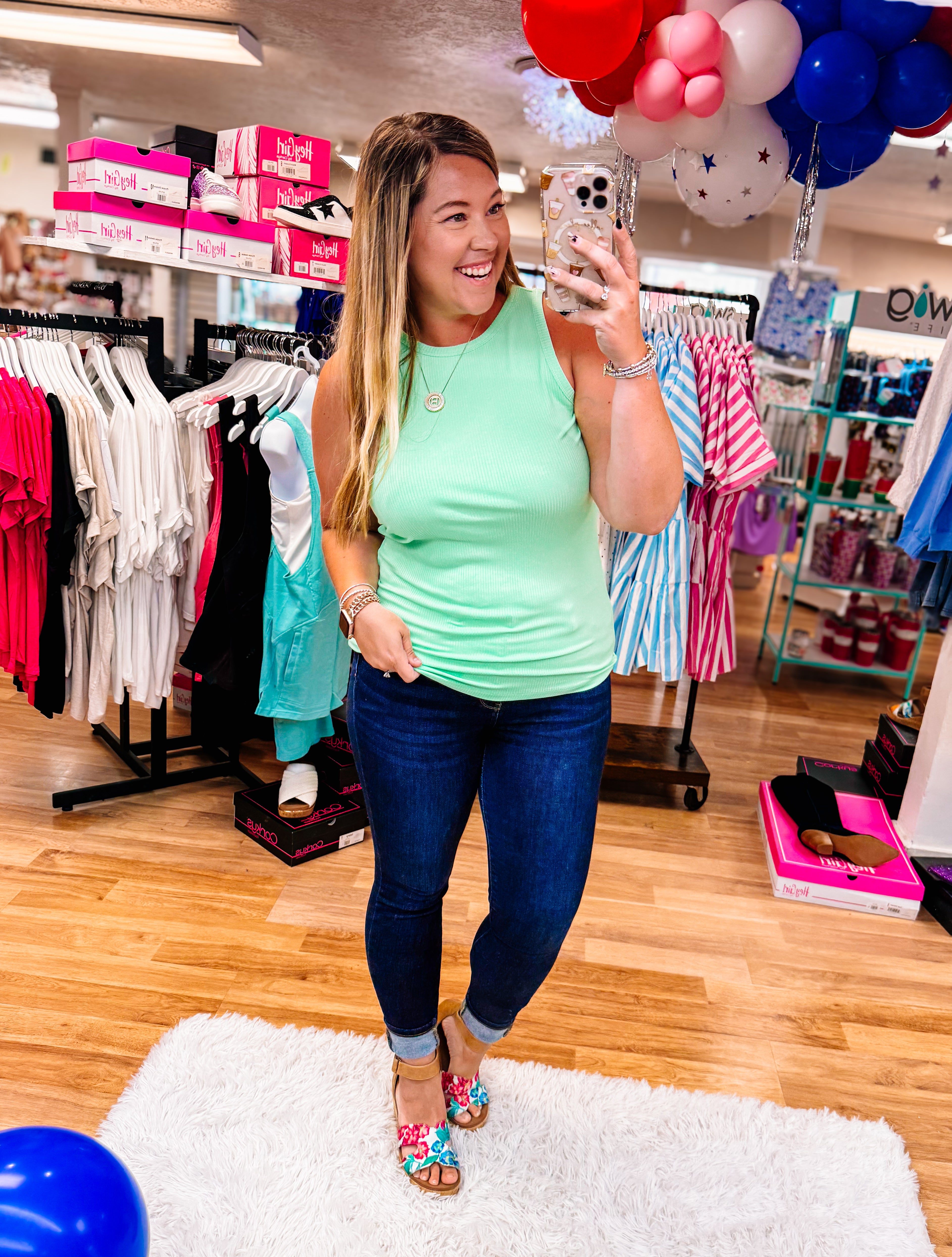 Tara Ribbed Tank - Lime-Tank Tops-Dear Me Southern Boutique, located in DeRidder, Louisiana