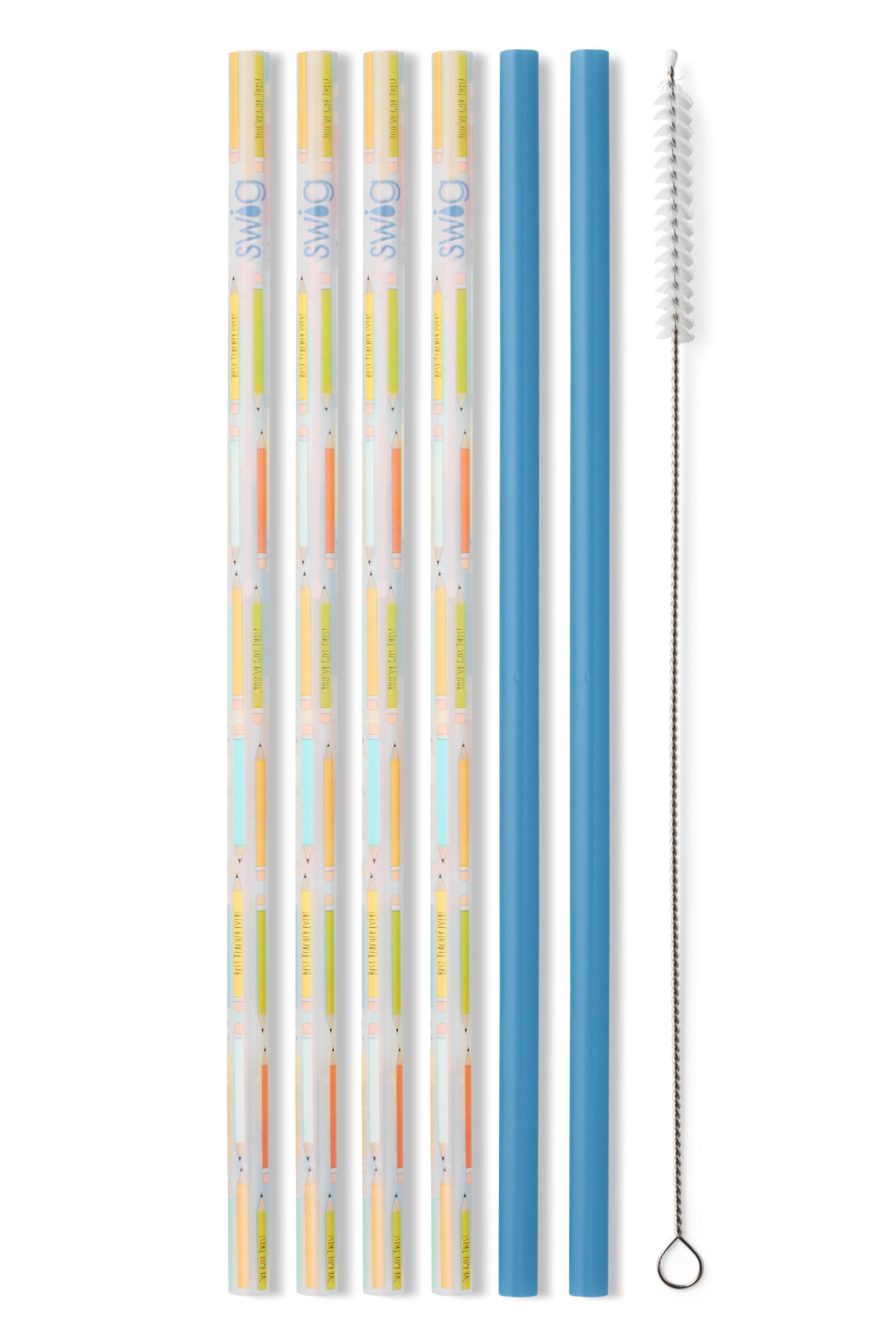 Teacher LIfe + Blue Swig Reusable Straw Set-Straws-Dear Me Southern Boutique, located in DeRidder, Louisiana