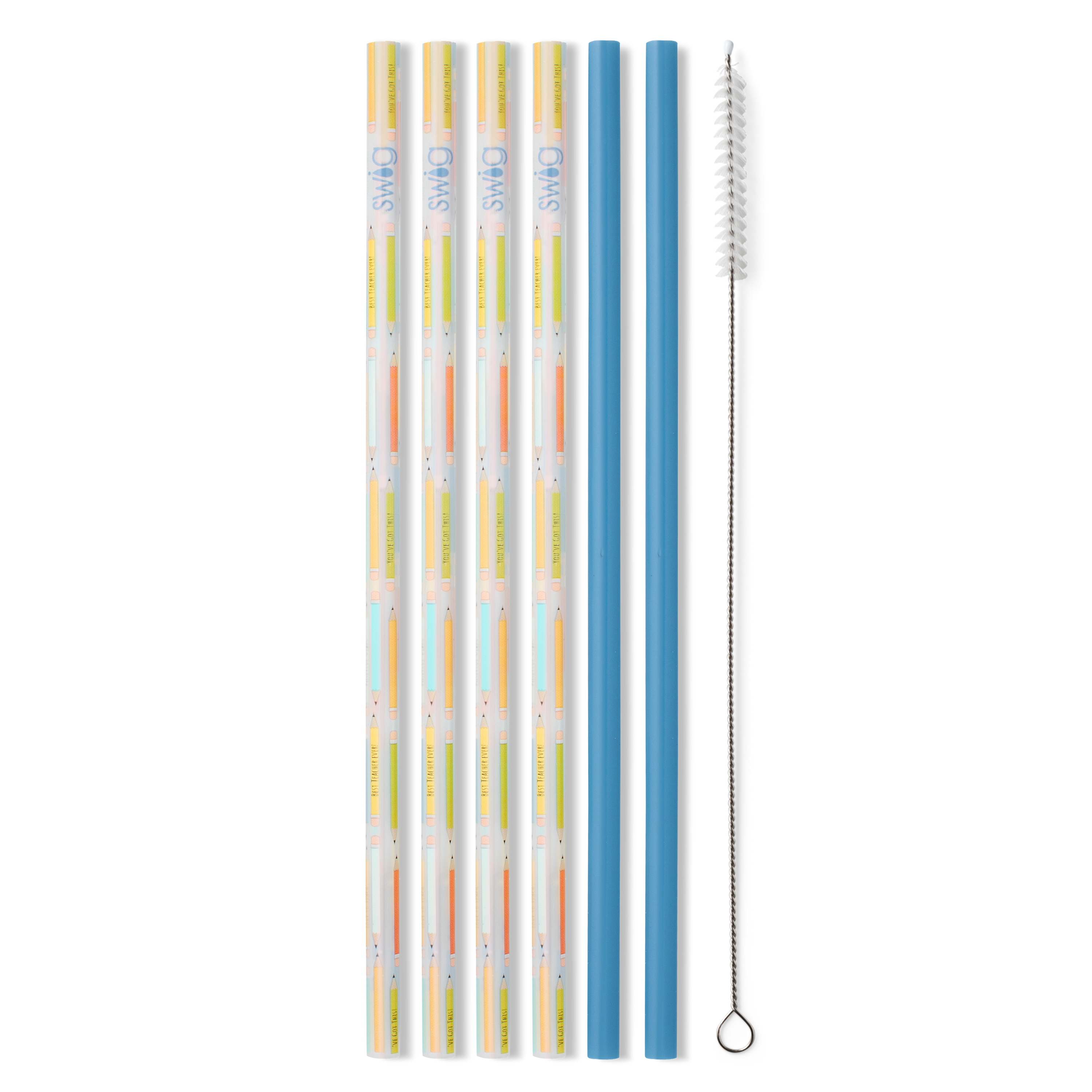 Teacher LIfe + Blue Swig Reusable Straw Set-Straws-Dear Me Southern Boutique, located in DeRidder, Louisiana