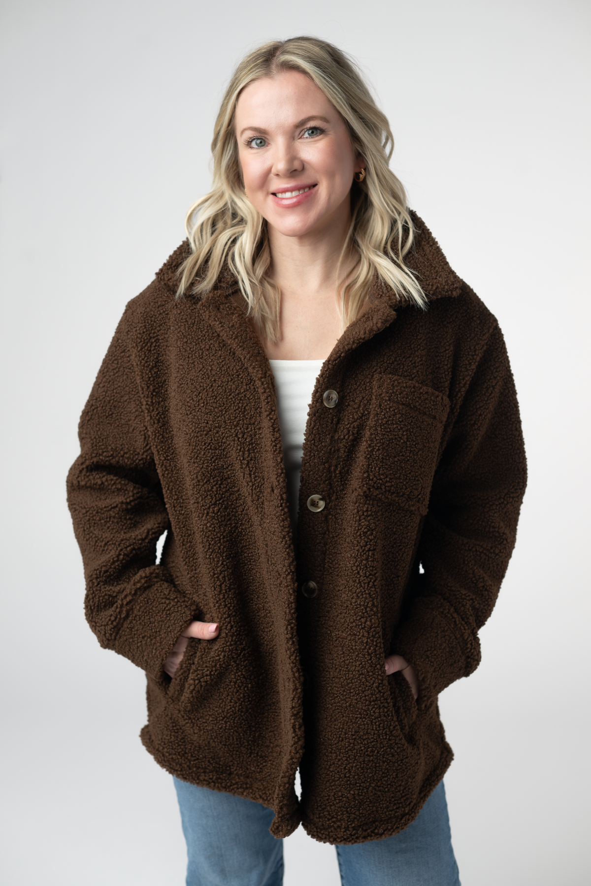 Teddy Oversized Shacket - Brown-shacket-Dear Me Southern Boutique, located in DeRidder, Louisiana