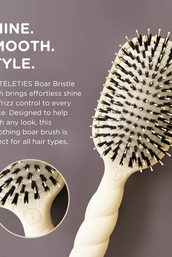 Teleties Boar Bristle Hairbrush - Tan-Hair Care-Dear Me Southern Boutique, located in DeRidder, Louisiana