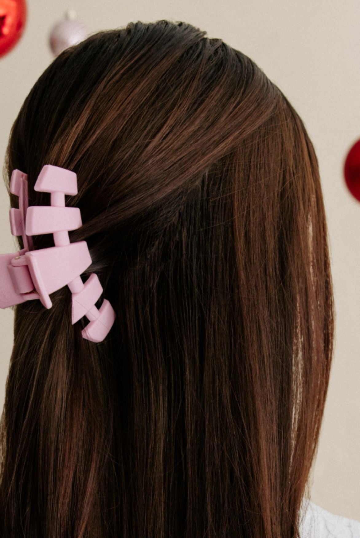Teleties Classic Hair Clip - Merry Pinkmas-Hair Clips-Dear Me Southern Boutique, located in DeRidder, Louisiana