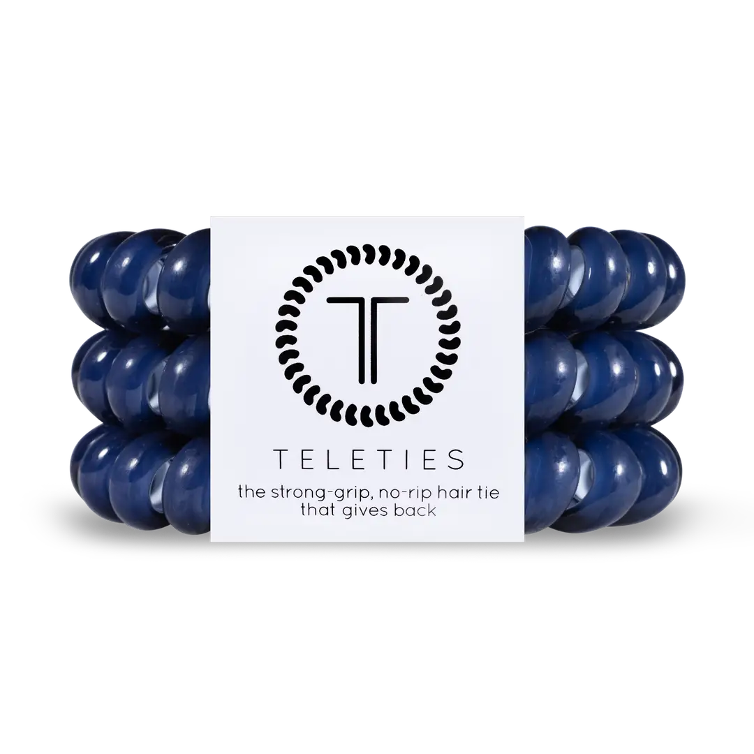 Teleties Coils Nantucket Navy- Large-Hair accessories-Dear Me Southern Boutique, located in DeRidder, Louisiana