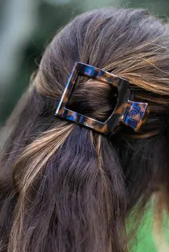 Teleties Flat Open Square Clip - Tortoise-Hair Clips-Dear Me Southern Boutique, located in DeRidder, Louisiana