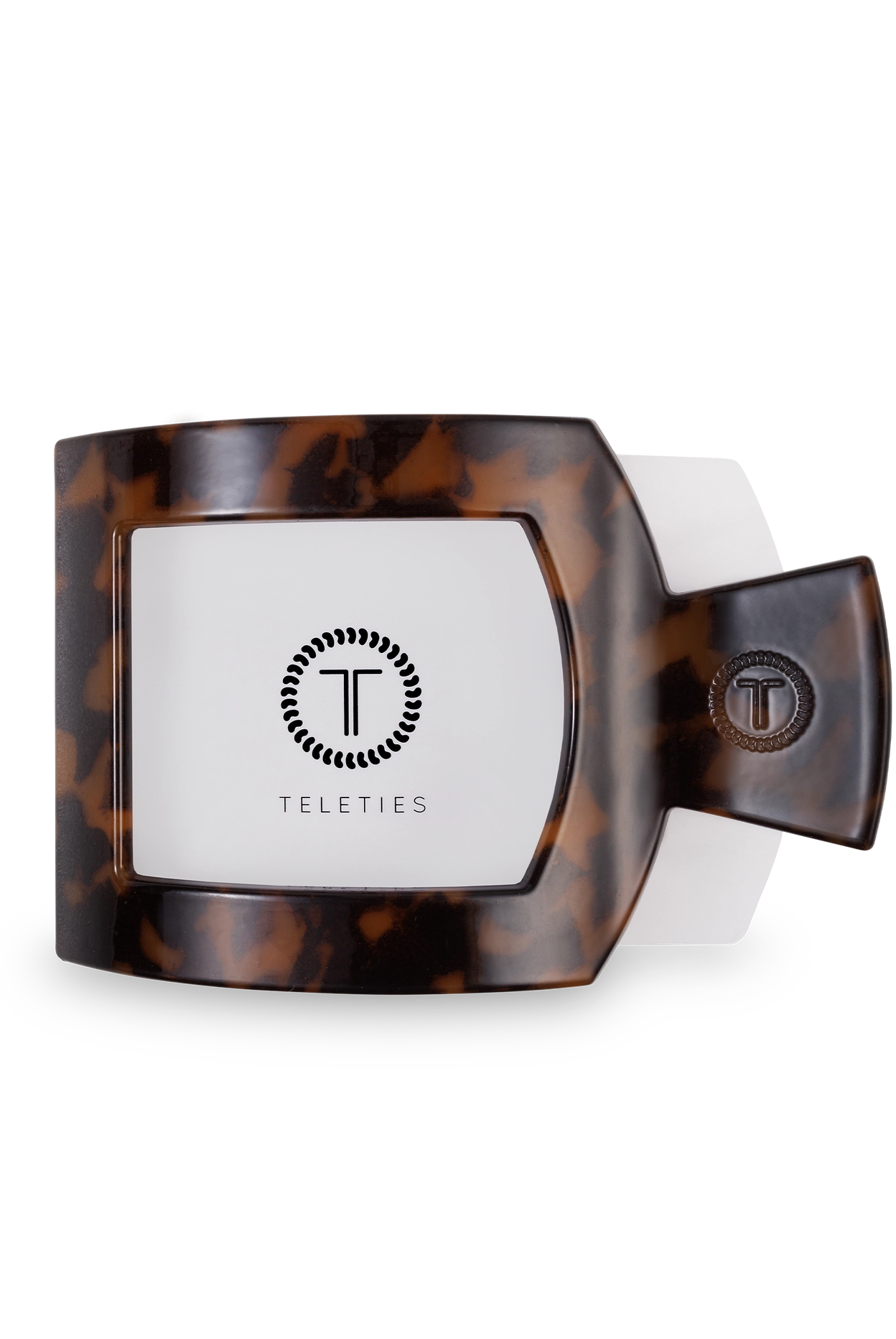 Teleties Flat Open Square Clip - Tortoise-Hair Clips-Dear Me Southern Boutique, located in DeRidder, Louisiana